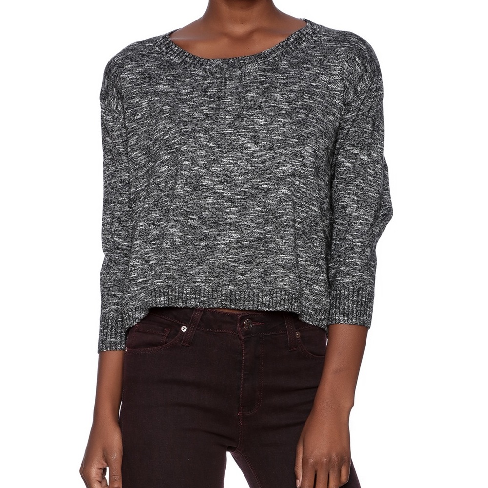 Marled Grey Scoopneck Sweater